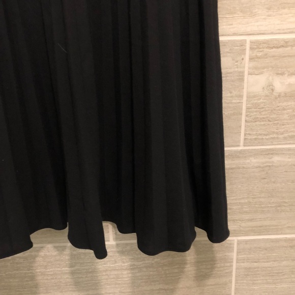 Theory V-neck Draped Pleated Swing Dress Black - Picture 3 of 7